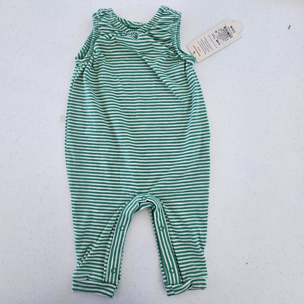 Cat & Jack Green Stripped Jumpsuit